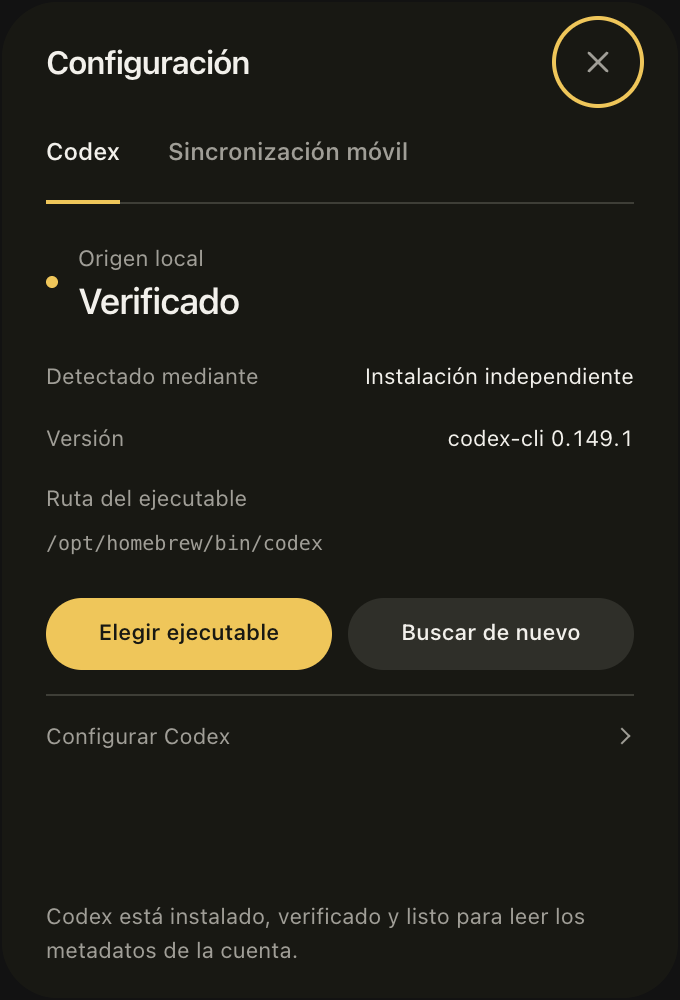Ajustes de Codex con Still Signature y una ruta de instalación de ejemplo